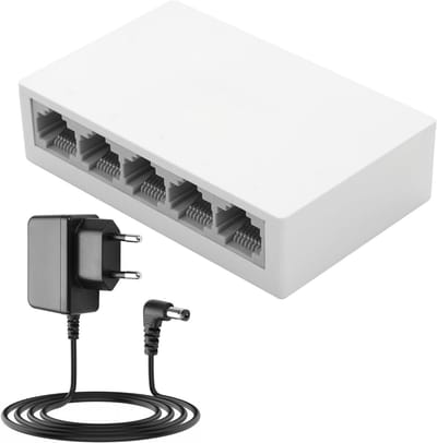 LAN Switch - Netwerk Switch - Netwerk Uitbreiden - Plug-and-play - 5 poorten - Wit