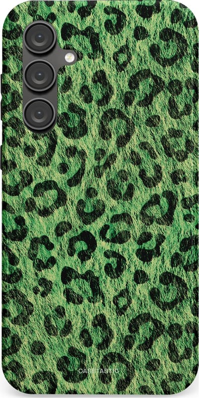 Casetastic hoesje geschikt voor Samsung Galaxy S23 FE - Dubbellaagse bescherming - Groene Panterprint - Fashion Case - Donkergroen Zwart