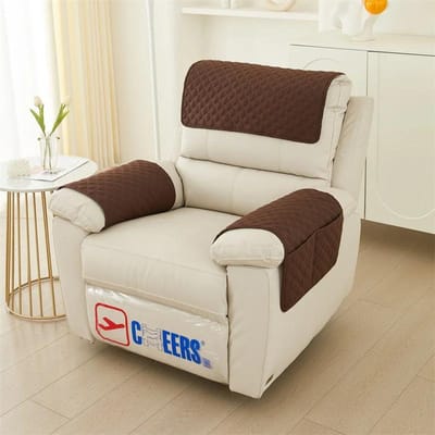 Housse de chaise inclinable matelassée, tapis antidérapant pour chiens, animaux de compagnie, enfants, accoudoir de canapé, housse de serviette, protection de meubles, coussin de canapé 1 Seat (3pcs )S brown