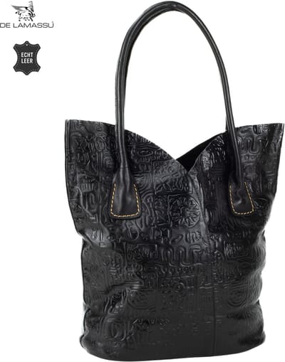 DE LAMASSU® Leren Shopper Dames – Grote Schoudertas van Echt Leer – Shopper met Uitneembare Binnenzak – Ruime Handtas – 17 Liter