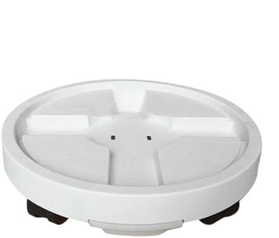 Bloempotstandaard met wielen - Plantenroller mobiel - Planten verplaatsen - Robuust PP materiaal - 36 cm - Wit