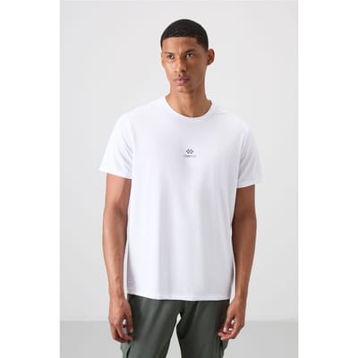Heren T-shirt met logo-patch en korte mouwen