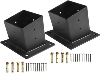 Pergola houder set - Dakmontage beugels - Paviljoen bouwen - Schuine dak montage - Voor 10x10cm palen - Zwart