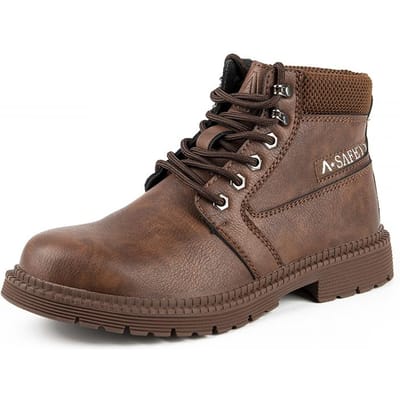 Chaussures de sécurité pour hommes, chaussures de travail avec embout en acier, bottes indestructibles, anti-écrasement et anti-perçage, imperméables 44 chameau