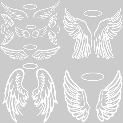 Allecto - Tribal Angel Wings - Reflecterende autostickers - Wit