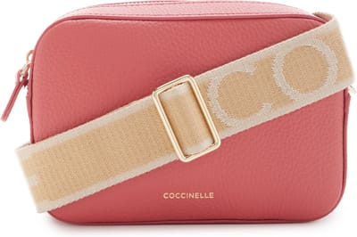 COCCINELLE Leren Schoudertas Tebe Crossover Bag Pot Lichtrood
