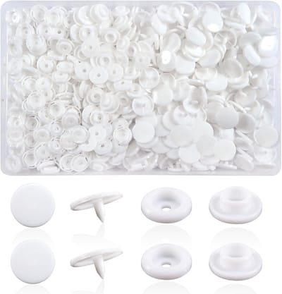 150 Sets Plastic Drukknopen T8, 14 mm, Wit voor Accessoires, Kleding, DIY Projecten en Creatieve Knutselwerkjes