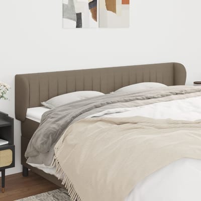 vidaXL - Hoofdbord - met - randen - 163x23x78/88 - cm - stof - taupe