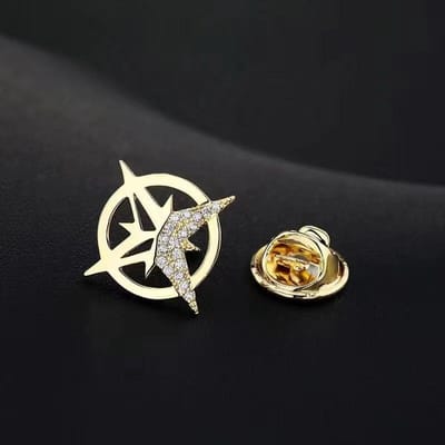 Broche étoile de costume pour hommes, bouton de col de chemise, breloques de Boutique, bijoux, Badge de personnalité à la mode, boutons Anti-lumière or