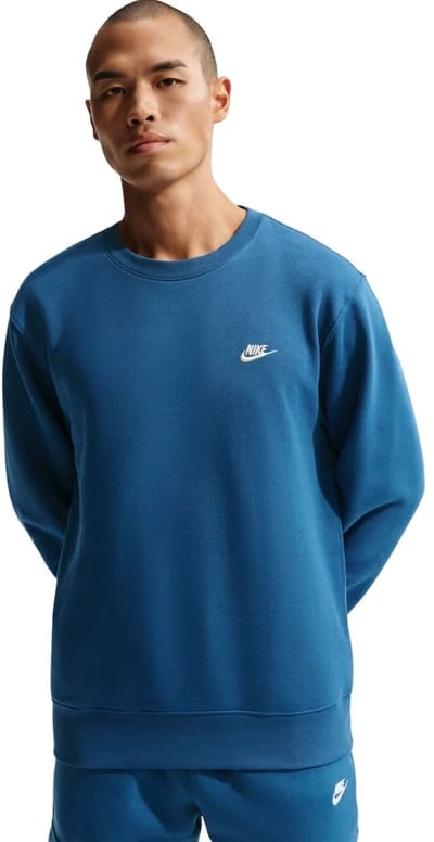 NIKE - club men's fleece crew - Sweater heren - Blauw