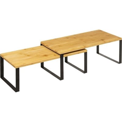 Bamboe rekje keukenkast Five® - Blackwood - Hout & zwart - Stapelbaar | Uitschuifbaar
