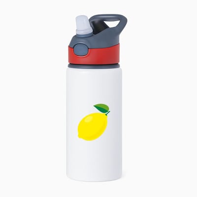 Hacebo® - Citroen waterfles met rietje rood - Fruitschaal - fruit liefhebbers - Citrusvrucht - limoen - water fles - 650ML