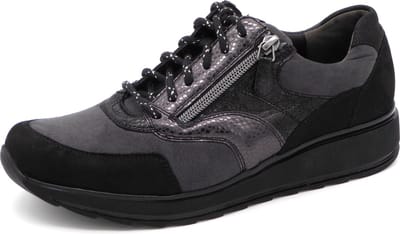 Durea Dames Sneaker - 6279-685-1143 Zwart/Antraciet - Wijdte H - Maat 4 (37)