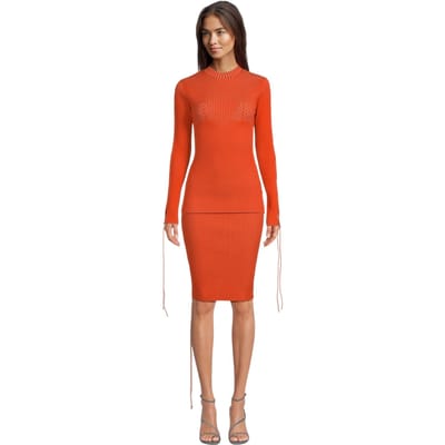 Off White Dames/Dames Slim Trui (Koraalrood)