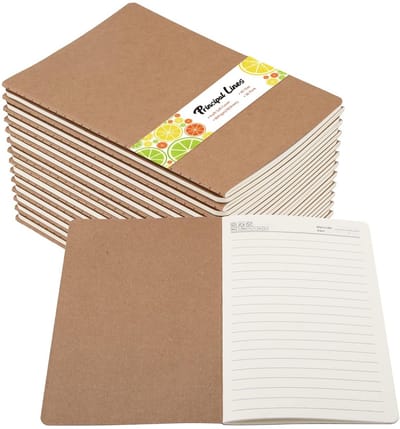30 Stuks A5 Notitieboekjes Kraft - 80 Gelinieerde Pagina's voor School, Kantoor en Reizen
