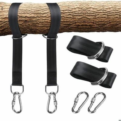 Boomschommelbandset, met twee roestvrijstalen karabijnhaken, geschikt voor bandenhanger