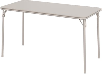 Draagbare inklaptafel met PU-lederen bekleed blad – lichtgewicht en duurzaam metalen frame, anti-slip voetjes – geschikt voor binnen en buiten, kamperen en spelavonden, afmeting 120 cm