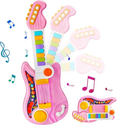 2-in-1 Elektrische Gitaar en Piano Speelgoed voor Kinderen | Educatief Muziekinstrument (2-5 Jaar)