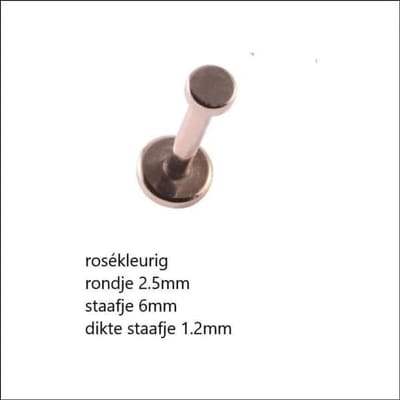 Aramat Jewels | Piercings | Stalen Helixpiercing rondje Rose goudkleur | | | |2,5mm | Staal | Volwassenen | Verkleurd niet