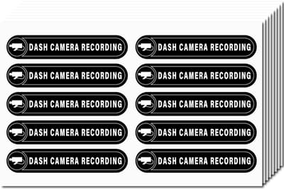 Dailygoods - Dailygoody - Dash Camera Stickers - Waarschuwingsteken - Zwart - Veiligheidstickers - Waterproof - Geschikt voor Auto en Vrachtwagen - 80 Stuks