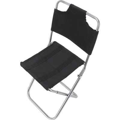 Opvouwbare Stoel Ademende Stof Draagbaar Kleine Rugleuning Visstoel voor Kamperen Barbecue Backpacken black