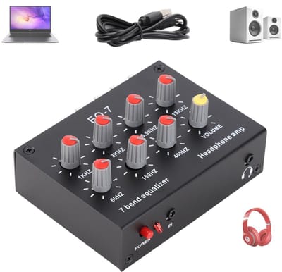 Allecto - 7-Band Sound Sequalizer - Digitale Equalizer - Hoofdtelefoon Compatibel - 3.5mm Interface - Geluidsregeling - Geschikt voor Audioliefhebb...