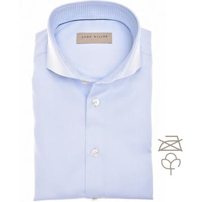 John Miller Overhemd Textured Perfection Shirt Licht Blauw / male