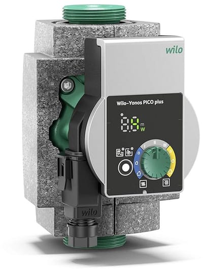Circulatiepomp - Verwarmingspomp - Verwarmingssystemen - Groene knop technologie - 180 mm - Grijs