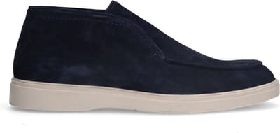 Manfield - Heren - Donkerblauwe suède boots - Maat 40