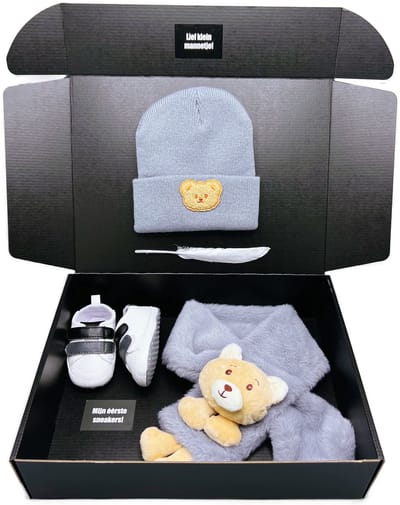 Kraamcadeau, kraamcadeau jongen, babymuts, babysjaal en babyschoentjes - Kraamcadeau rechtstreeks versturen