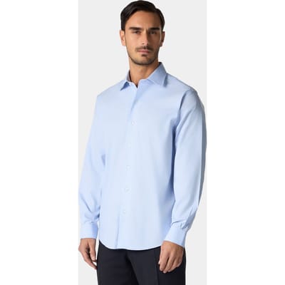 Brooks Brothers Regular Fit Non-iron Stretch Pinpoint Shirt With Ainsley Col Size: 42/35 | Formal Shirts Outlet | Heren | Blauw