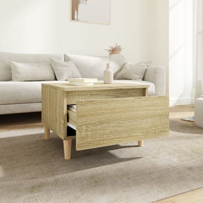 vidaXL - Bijzettafel - 50x46x35 - cm - bewerkt - hout - sonoma - eikenkleurig