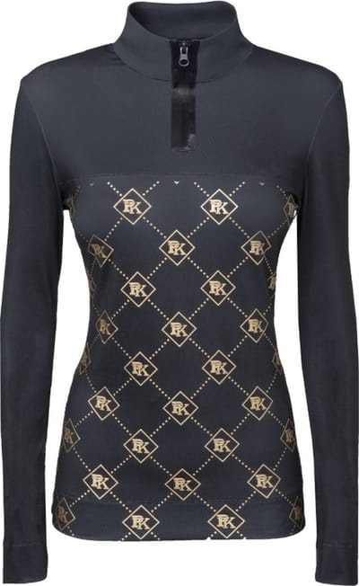 PK International Sportswear - Performance Shirt - Technisch Shirt - Meryl - Sneldrogend - Hoge kraag met rits - One Million - Charcoal - Donkerblauw - 158