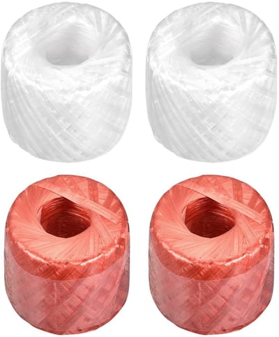 Dailygoods- Touw 250m - Polyester/Nylon - Huishoudelijk - DIY - 4 Rollen - Gebundelde Verpakking - Koord