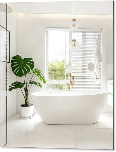 Frameloos Badkamerspiegel 50 x 40 cm - Decoratieve Wandspiegel voor Fitness, Gastentoilet en Woonkamer met HD Reflectie