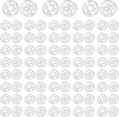 120 Sets Transparante Drukknopen van 12 mm voor Kleding, Naaien, en DIY Creaties - Onzichtbare Sluitingen voor Handwerk en Herstel
