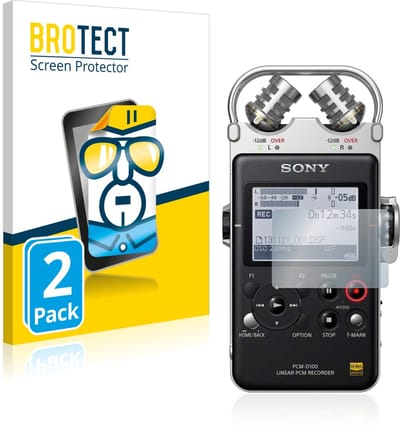 BROTECT - Screenprotector voor Sony PCM D100 - Folie Beschermfolie transparant 2 Stuks