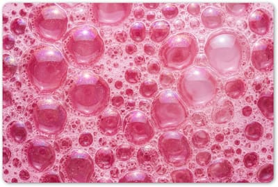 Placemats 45x30 cm - Placemat kunststof - 1 stuk - Roze - Schuim - Bubbels - Borden onderleggers - Decoratie voor op tafel - Keuken tafeldecoratie accessoires - Vinyl onderlegger - Tafelversiering