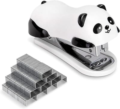 Mini Nietmachine - Kantoormachine Panda - Papier Bevestigen - Ingebouwde nietverwijderaar - 6.1 cm - Panda