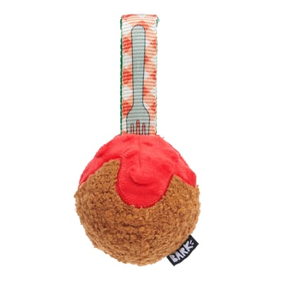 Bark - A Squeaky Meat-A-Ball - Gehaktbal Met Vork - Pluche - Super Chewer - 25,5X15X9 cm