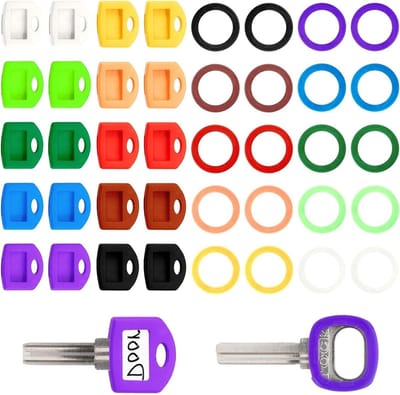 Set van 40 Toetsen Caps in 10 Heldere Kleuren met Ringen en Covers voor Toetsenborden, Ruimtebesparend Ontwerp
