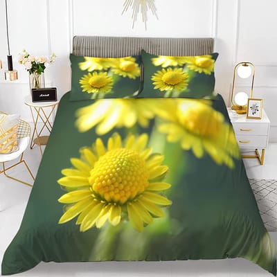 Chrysanthemum Dekbedovertrek Set Kleurrijk Bloemenpatroon Polyester Dekbedovertrek Voor Kinderen Meisjes Beddengoed Set King Queen Full Size EU single(135x200cm)