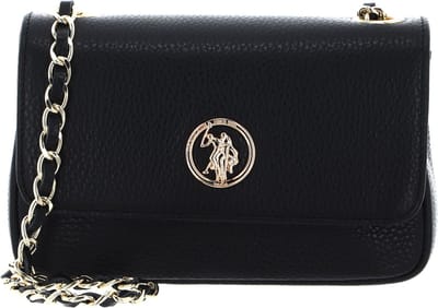 U.S. POLO ASSN. Leren Schoudertas Arlington Small Pochette Leather Bag Black Zwart