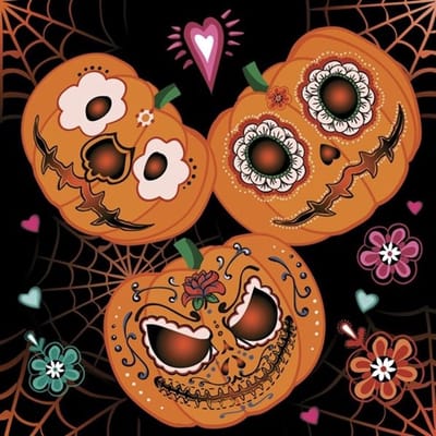 Lunch servetten Mexican pumpkins - Daisy - 33x33 cm
