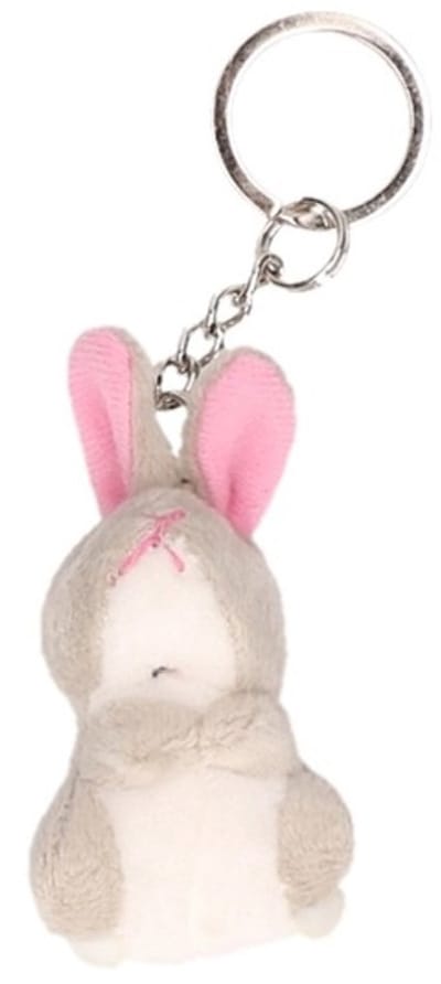 Nature Planet Sleutelhanger konijn/haas - 8x - Pluche knuffel sleutelhanger - 6 cm - speelgoed dieren sleutelhangers