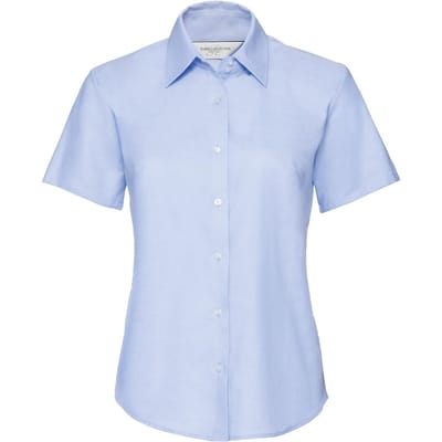 Russell Collectie Dames/Dames Korte Mouw Easy Care Oxford Shirt (Oxford Blauw)
