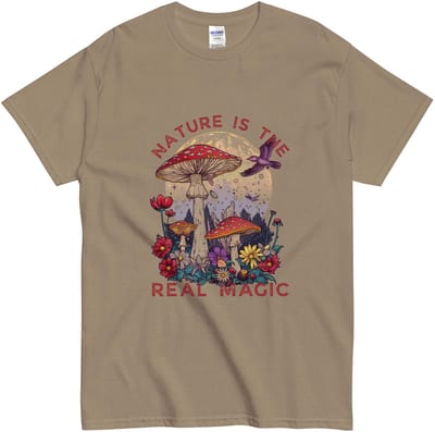 Botanisch T Shirt voor Vrouwen en Mannen - Cadeau Natuurliefhebbers - Natuur Thema - Licht Bruin - S