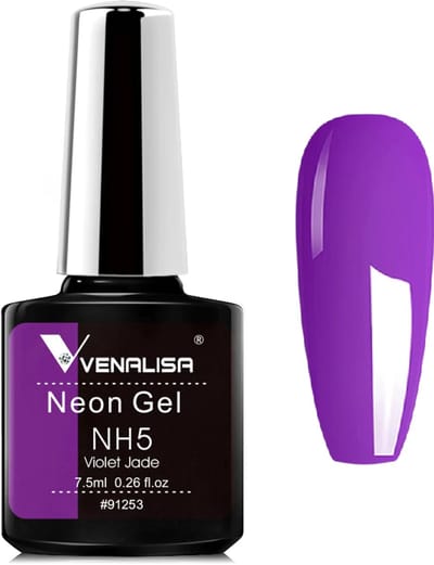 Venalisa UV Gellak Paars - Neon - 7.5 ml - Gellak Neon - Gellac Neon - Gellak Neon Paars - Paarse Neon Gellak - Gellak Fluo - Gellak Fluoriserend - Gellak Felle Kleuren - Gellak Kleuren - Venalisa Gellak - Gellak Nagellak