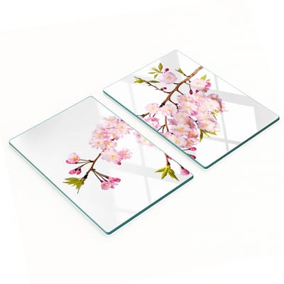 Multifunctionele decoratieve snijplanken van gehard staal voor de keuken, Wild Rose, 2x40x52 cm