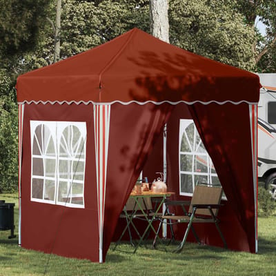 vidaXL - Pop-up - Feesttent - 195 - x - 195 - x - 245 - cm - Terracotta - Oxford - Stof